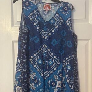 Johnny Was Blue Floral Maxi Dress